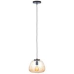 Brilliant Kaizen Pendant Glass Pendant Metal Black Beige | 250mm - Suitable for 1x E27