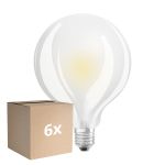 Multipack 6x Ledvance  Classic LED E27 Globe Filament Frosted 11W 1521lm - 827 Extra Warm White | Replaces 100W