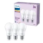 Multipack 3x Philips Bulb LED E27 Pear Frosted 13W 1521lm - 827 Extra Warm White